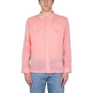 SEFR Men's Long Sleeve Button-Up Shirt with Heart Motif Men PINK Shirts